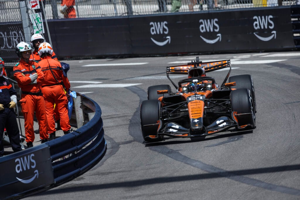 McLaren driver Oscar Piastri on track during 2026 F1 Monaco Grand Prix paddock