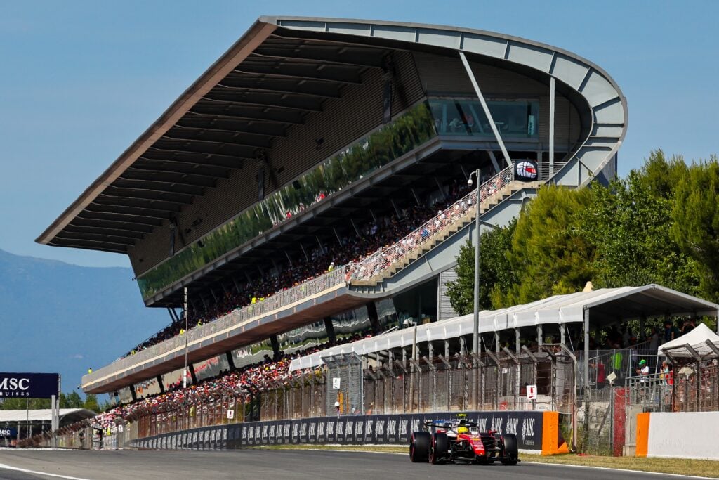 Ferrari driver Lewis Hamilton on track during qualifying for the 2026 F1 Barcelona-Catalunya Grand Prix