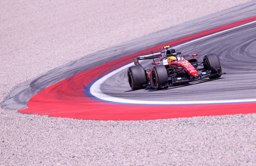 Ferrari driver Lewis Hamilton on track during the 2026 F1 Barcelona-Catalunya Grand Prix