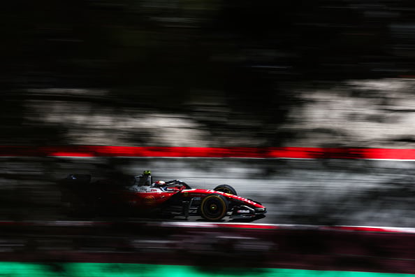 Dino Beganovic drives the upgraded Ferrari in FP1 at the 2026 Formula 1 Spanish Grand Prix.