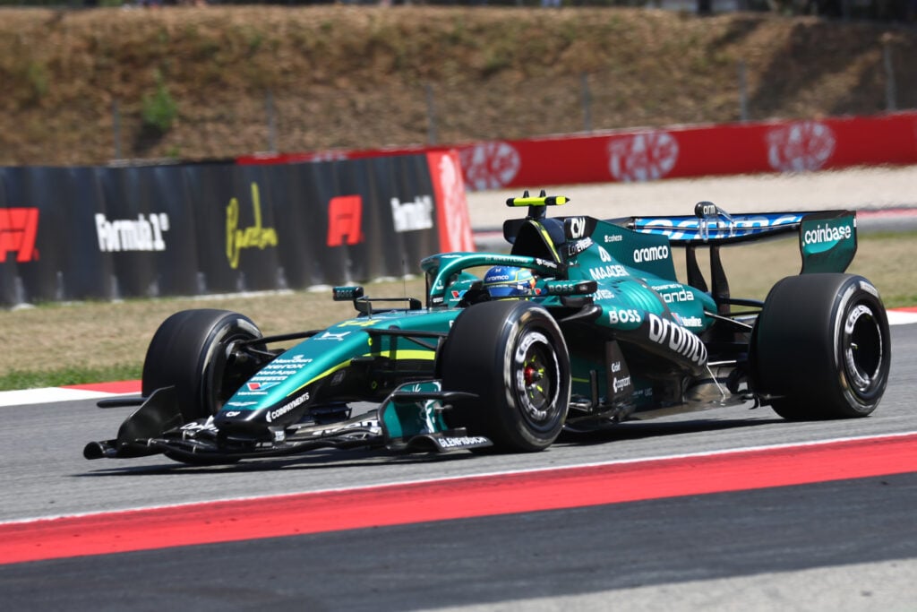Fernando Alonso on track during the Barcelona Grand Prix