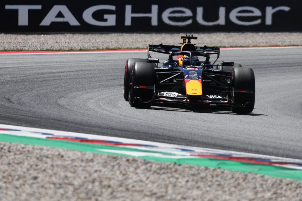 Red Bull driver Max Verstappen on track during the 2026 F1 Barcelona-Catalunya Grand Prix