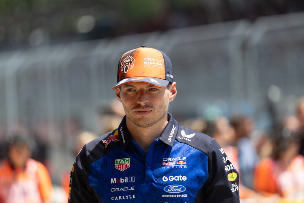 Red Bull driver Max Verstappen arrives in the 2026 F1 Austrian Grand Prix paddock