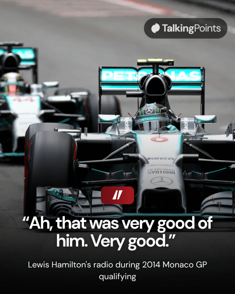 Nico Rosberg races Lewis Hamilton at the 2014 Monaco Grand Prix