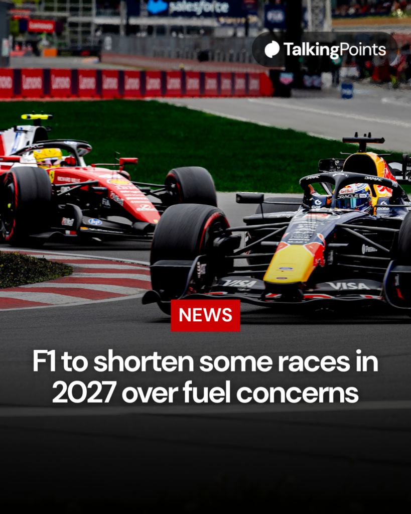 Lewis Hamilton of Ferrari chases Max Verstappen of Red Bull at the Canadian Grand Prix