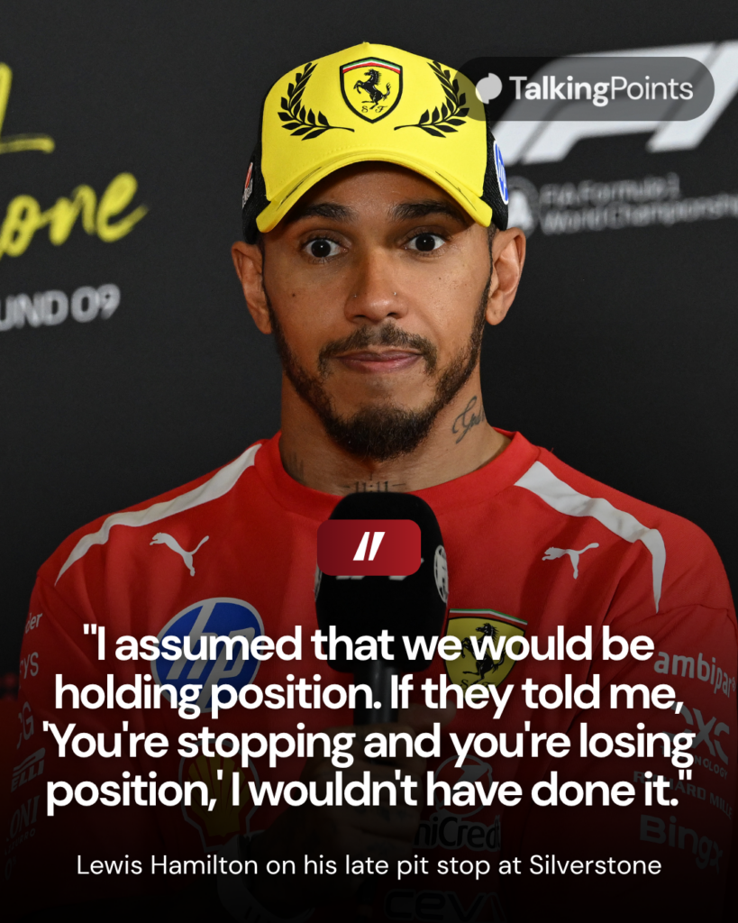 Lewis Hamilton of Ferrari in a press conference after the Britsh Grand Prix