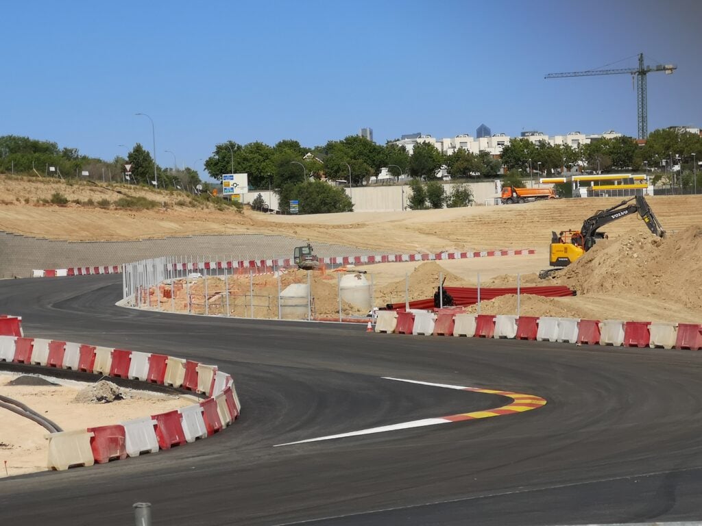 Construction work ongoing at the Madring circuit, home of the Formula 1 2026 Spanish Grand Prix.
