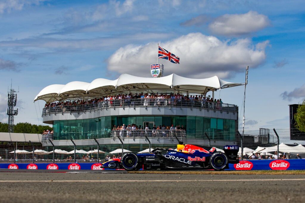 Red Bull driver Max Verstappen on track during the 2026 F1 British Grand Prix