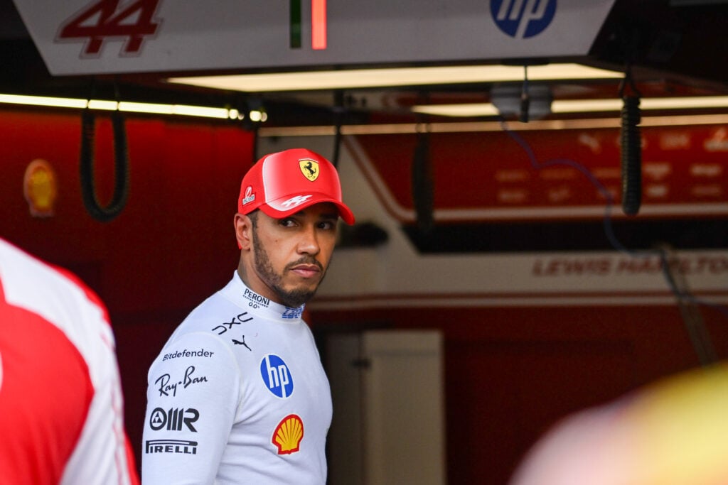 Lewis Hamilton of Ferrari at the Belgian Grand Prix.