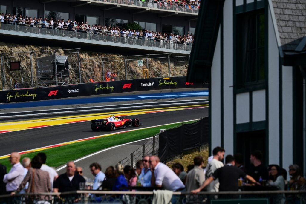 Ferrari driver Lewis Hamilton on track during qualifying for the 2026 F1 Belgian Grand Prix