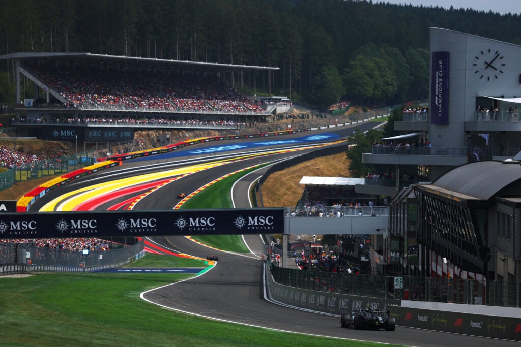 Mercedes driver Andrea Kimi Antonelli on track during qualifying for the 2026 F1 Belgian Grand Prix