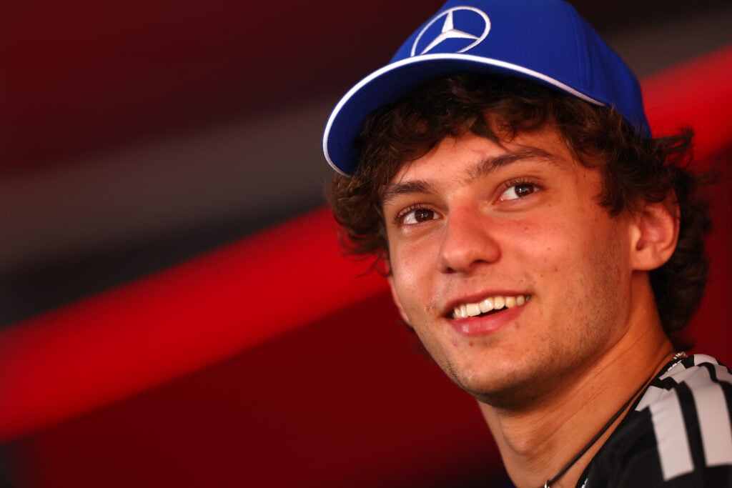Mercedes driver Andrea Kimi Antonelli speaks to the media ahead of the 2026 F1 Hungarian Grand Prix