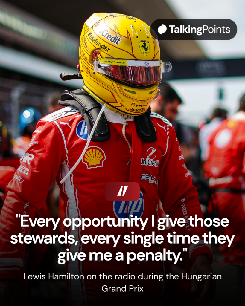 Lewis Hamilton of Ferrari on the Hungarian Grand Prix grid