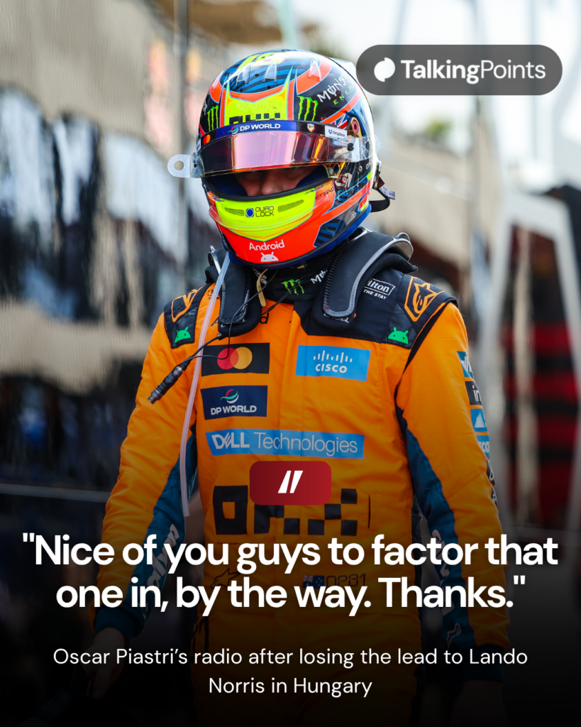 Oscar Piastri of McLaren walks in the Hungarian Grand Prix paddock